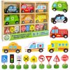 Woopie toys Sada drevených autíčok a dopravné značky