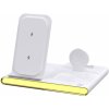 AppleKing 4v1 magnetická bezdrôtová nabíjacia stanica s podsvietením na iPhone / Apple Watch / AirPods - biela - možnosť vrátiť tovar ZADARMO do 30tich dní