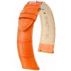Remienok Hirsch Duke - oranžový - 22 mm - L – Štandardná dĺžka (doporučujeme) - 20 mm - Strieborná + 5 rokov záruka a darček ZADARMO