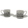 Darčeková sada na espresso CANTATE, čierne tóny na bielom porceláne