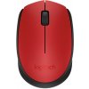 myš Logitech Wireless Mouse M171, červená 910-004641