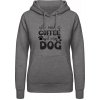AWDis Hoodie Mikina - Všetko, čo potrebujem, je káva a môj pes - Uhlíková - S - Dámske