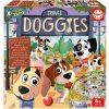 Spoločenská hra Cestovanie so psíkmi Travel Doggies Educa hracia doska so 4 figúrkami a 16 žetónmi v španielčine angličtine francúzštine a portugalčine