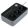 Interlook CX-U613 | Prepäťová lišta 2M | 3 zásuvky 230V a 6 zásuviek USB 5V | 2M predlžovací kábel