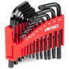 Imbusové kľúče hex a torx z CRV ocele, čierna 22ks AMiO-04297