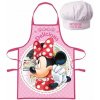 EUROSWAN · Detská / dievčenská zástera s kuchárskou čiapkou Minnie Mouse - Disney - motív Delicious - pre deti 3 - 8 rokov