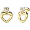 Guess pozlátené srdiečkové náušnice Crazy In Love JUBE05209JWYGT/U