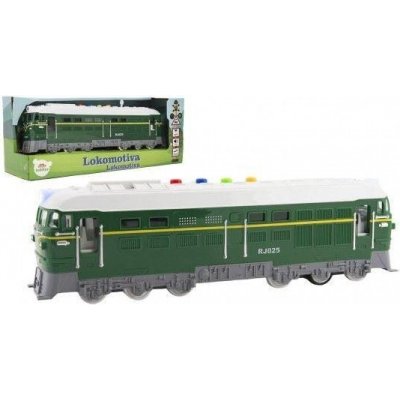 Teddies Lokomotiva/Vlak zelená na baterie se zvukem se světlem