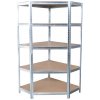 Regál Racks RAT80, do kúta, rohový, kovový, MDF, 5 políc, 180x90x40 cm, max. 150 kg/polica