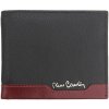 Pierre Cardin čierno-červená pánska kožená peňaženka s RFID ochranou, 11 × 9 cm
