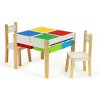 Eco Toys drevený nábytok pre deti súprava stôl + 2 stoličky