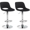 Sada 2 barových stoličiek Camden velvet chrome, čierna