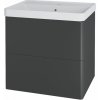 Mereo Siena, kúpeľňová skrinka s keramickým umývadlom 61 cm, antracit mat CN430