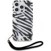 Karl Lagerfeld IML Luxury kryt na iPhone 15 Pro Max (KLHCP15XHZBPKCCK) - Zebra vzor & šnúrka