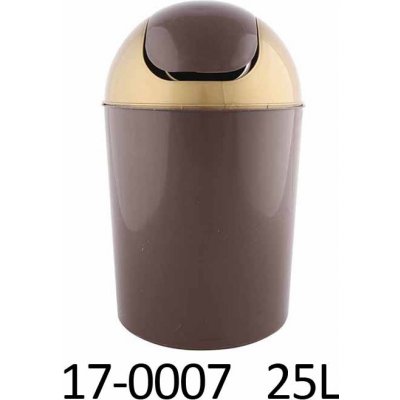 Lenman Odpadkový kôš OSCAR 25 l okrúhly s vekom 17-0007 Hnedá
