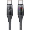 USAMS US-SJ640 svietiaci opletený nabíjací a dátový kábel PD 100W USB-C/USB-C - na iPhone/iPad/MacBook/AirPods - 1,2 m - svetlomodrý - možnosť vrátiť tovar ZADARMO do 30tich dní
