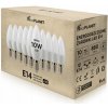 ecoPLANET 10x LED žiarovka E14 10W sviečka 880Lm studená biela