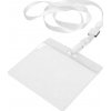 Šnúrka na krk 970 mm s PVC držiakom 92x104 mm biela