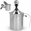 Ručný napeňovač mlieka, šľahač, nerezový hrniec 400 ml