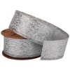 Stuha textilní metalická 4cm x 4,6m 7-STŘÍBRNÁ