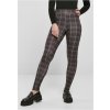 Women's Soft Leggings AOP - Black Plaid hnedá M Urban Classics 4065812228703