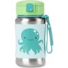 Skip Hop Spark Style Fľaša so slamkou na vodu nerez Chobotnice 12m+ 350 ml