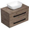 Kúpeľňová skrinka s čiernou úchytkou a krycí doskou SAT Cube Way 80x47,5x46 cm dub Wellington mat CUBE46C803DW45