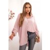 Fashionweek Košeľová blúzka z ľahkej a príjemnej bavlny K65622 Farba: světle růžová, Veľkosť: Universal