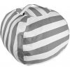 Úložný sedací vak na plyšákov Sivý pruhovaný
