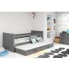 BMS GROUP Dětská postel s přistýlkou RICO 2 90x200 cm, grafitová/grafitová (Volba matrace: Pěnová matrace)