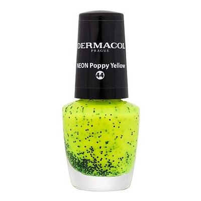 Dermacol Neon neonový lak na nehty s černými tečkami 5 ml odstín 44 Poppy Yellow