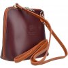 NovaKabelka.sk Grana Bordo Camel kožená talianska crossbody kabelka fialová