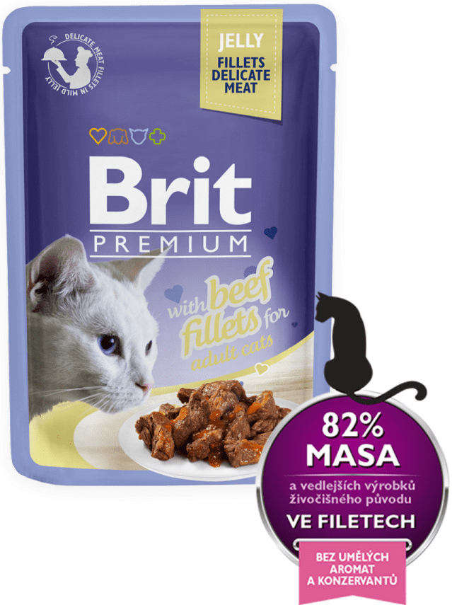 Brit Premium Cat Delicate Fillets in Jelly with Beef 24 x 85 g