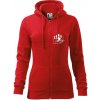 Bowling kolky - Mikina dámska trendy zipper s kapucňou - M ( Červená )