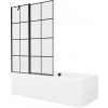 MEXEN/S - Cube obdĺžniková vaňa 170 x 80 cm s panelom + vaňová zástena 120, čierna vzor 550517080X9412117077