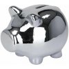 H&S Decoration Keramická pokladnička Silver Pig 9x11,5x9 cm