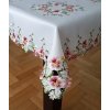Obrus na stôl s ružovými kvetmi Šírka 140 cm | Dĺžka 260 cm biela