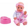 Alltoys Panenka Bambolina s nočníkem a kojeneckou lahvičkou 33 cm
