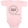 Body krátky rukáv Baby Nellys Made with love ružové