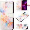 Peňaženkové kožené puzdro Marble Pattern na Motorola Moto E20 / E30 / E40 - Galaxy Marble White