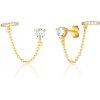 JVD Moderné pozlátené náušnice so zirkónmi SVLE1995XH2GO00