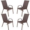 Set 4x Záhradné kreslo SPRINGOS MONZA GF0073 hnedé