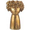 J-Line by Jolipa Zlatý antik kvetináč hlava ženy NebuFlower - 21*18*35 cm - J-Line by Jolipa