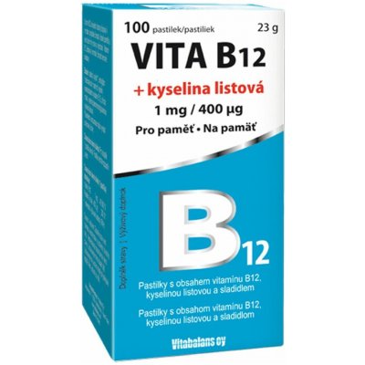 VITABALANS Vita B12 + kyselina listová 1 mg/400 mcg 100 tabliet