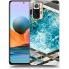 Picasee silikónový prehľadný obal pre Xiaomi Redmi Note 10 Pro - Blue geometry