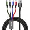 BASEUS Fast 4v1 nabíjací kábel pre Lightning (2 ×), Type-C, Micro USB 3,5 A/1,2 m, čierna CA1T4-A01