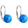 Strieborné visiace náušnice so syntetickým opálom modré okrúhle 11245.3 Blue s. Opal