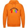 Dúhová Mikina - Nápis - Im a gaymer - Orange Crush - XL - Pánske
