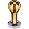 Buna café tamper, šachovnica, lak, 53 mm, nerez lesk, plochý