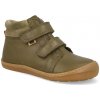 Barefoot detské členkové topánky Koel - Darvo textil olivovo zelená